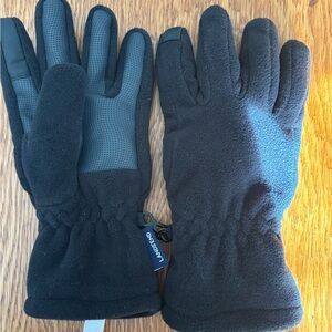 Kids Lands' End Black Fleece Mittens